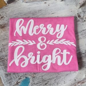 New Bella Canvas Merry & Bright Short Sleeve Tee